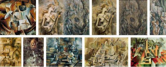 A selection of analytical cubist paintings